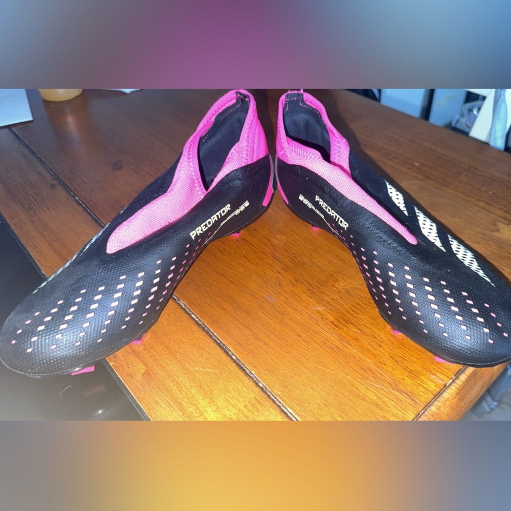 Adidas Predator Women's Black and Pink Soccer Cleats - Picture 2 of 4